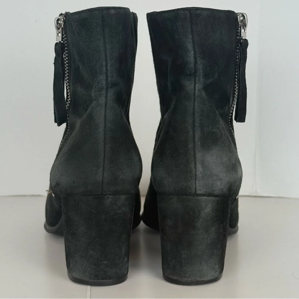 MICHAEL Michael Kors Ankle Bootie 9.5 Black Suede Side Zipper 2.5” Heel